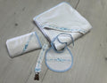Conjunto de toalha + fralda + porta chupeta+ babete